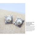 Joyería de diseño cuadrado de alta calidad Pendientes de perla grande Afican